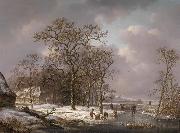 Andreas Schelfhout, Figures in a Winter Landscape